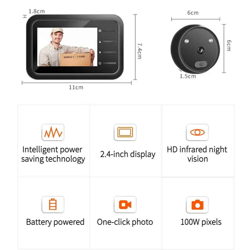 Video Peephole Doorbell Camera Video-eye Auto Record Electronic Ring Night View Digital Door Viewer Entry Home Security door bell camera door peephole door peephole camera