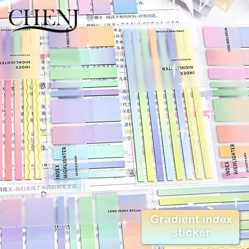 

160Sheets Ins Style Gradient Color Sticky Note Kawaii Waterproof Label Sticker Scrapbooking Memo Pad Student Stationery Supplies