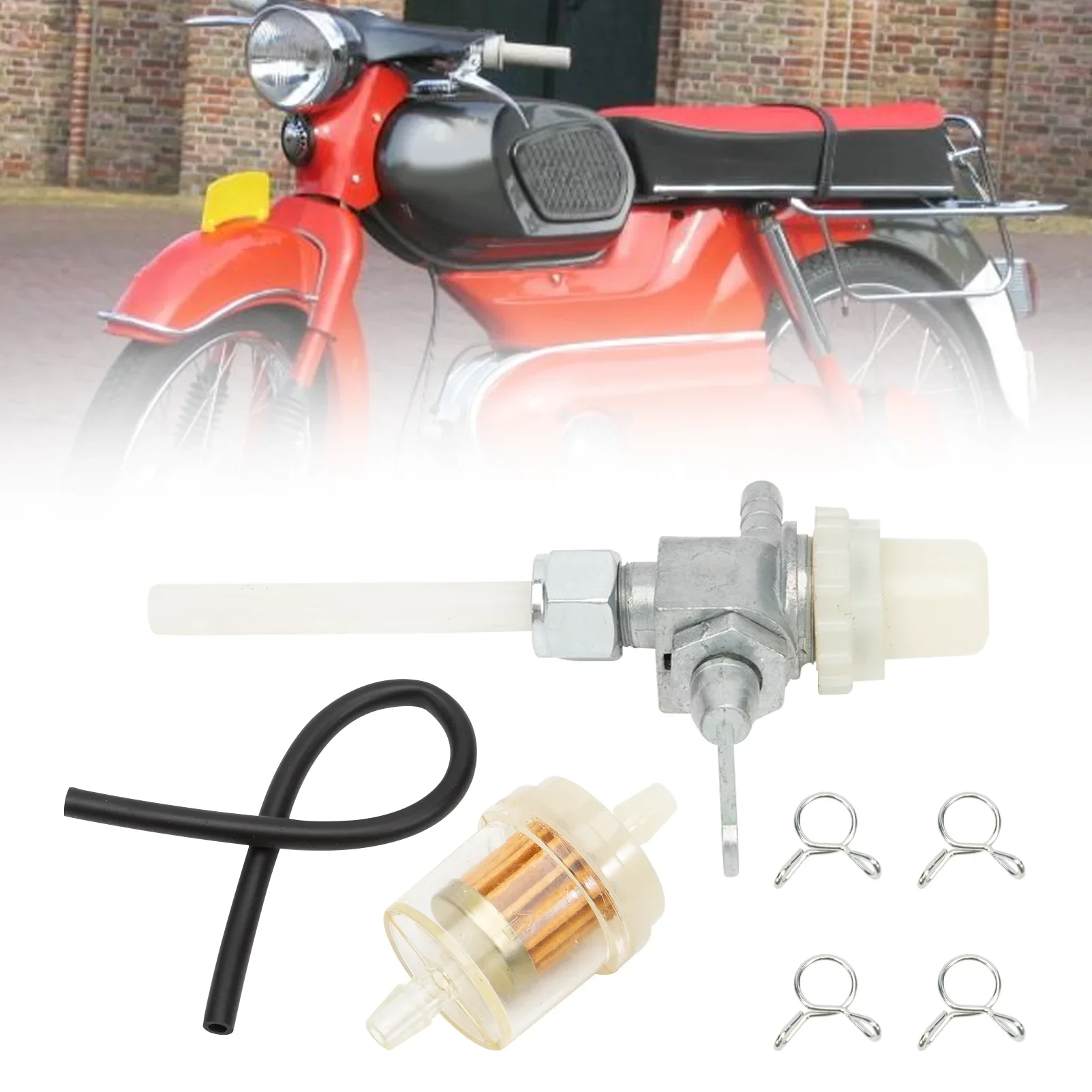 Petrol Tap M12 x 1 Hercules Universal Petrol Filter Fuel Tap M12 For Mokick Small Motorcycle