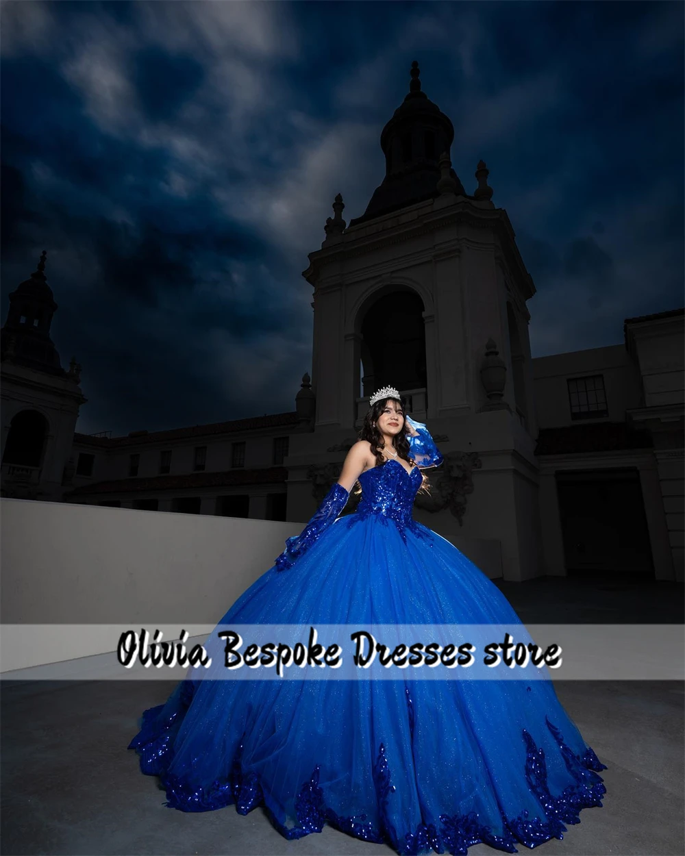 Remarkable King Blue Sequin Appliques Quinceanera Dress Ball Gown With Sleeves Sweetheart vestidos de 15 quincea&ntilde;era Customized