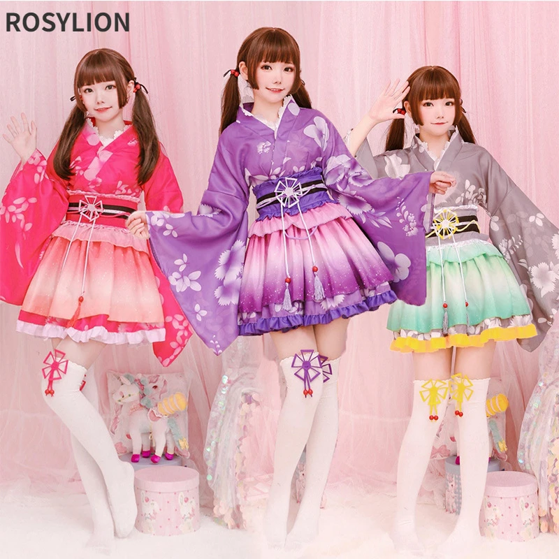 

Japanese Anime LoveLive Kimono Cosplay Costume Kotori Minami Dance Outfit Comic-con Anime Expo Cute Sweet Girls Performance Wear