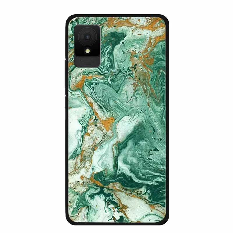 Colorful Marble Soft Silicone TPU Phone Case with Black Edge Bumper