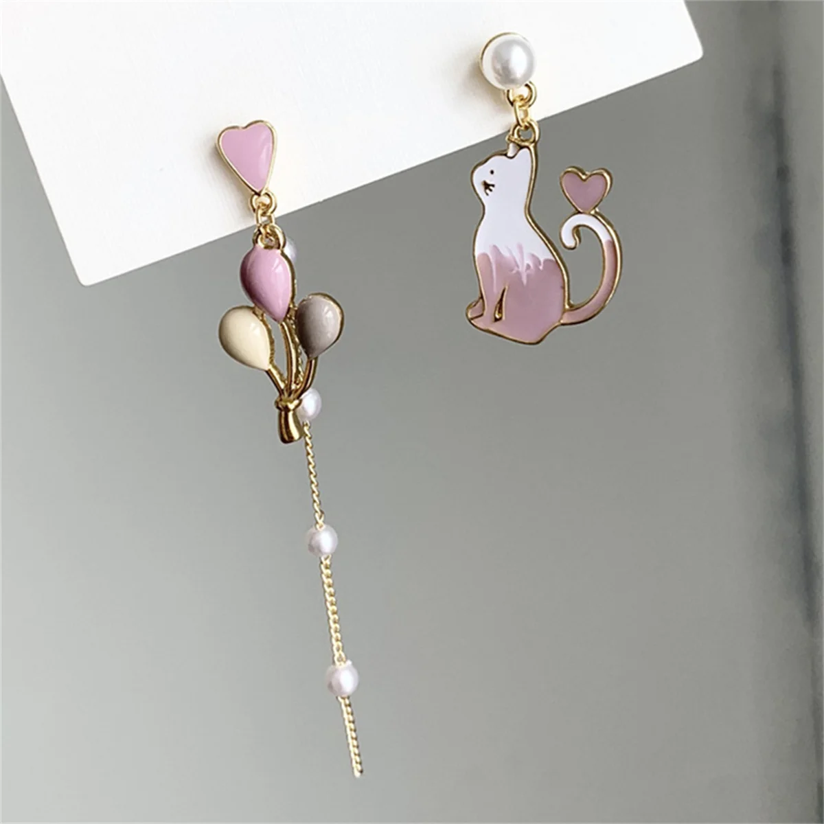 Chinese Style Folding Fan Birds Cloud Hanging Dangle Ethnic Earring Women Asymmetric Fish Cat Rabbit Bird Animal Drop Earrings