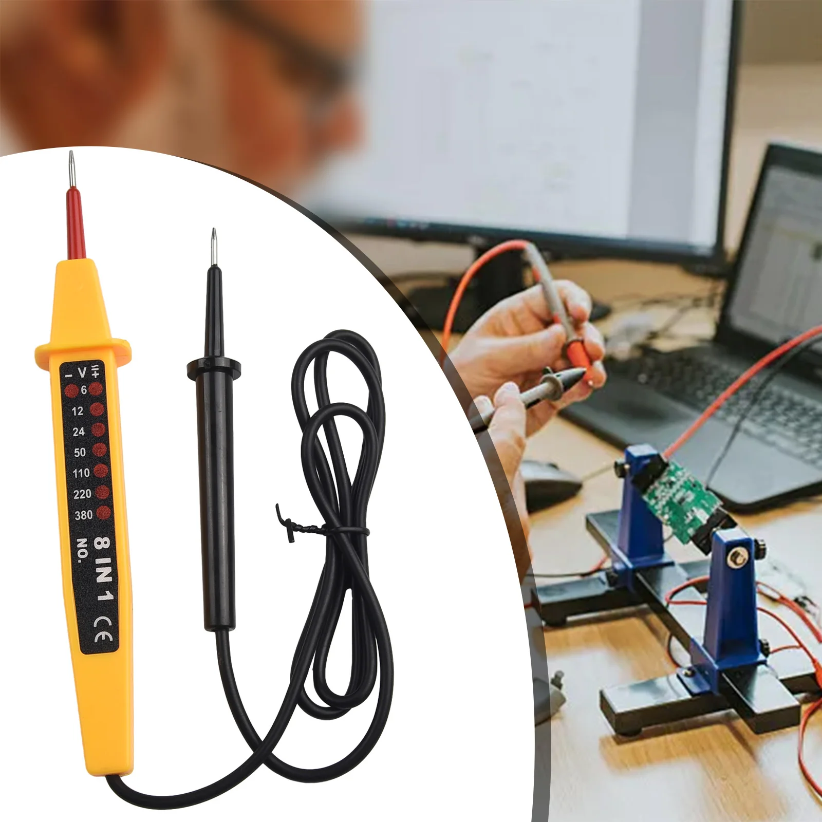 

Test Meters Detectors 8 In 1 Tester Voltage AC DC 6-500V Auto Electrical Pen Circuit Induction Or Contact Detection Of AC 220V