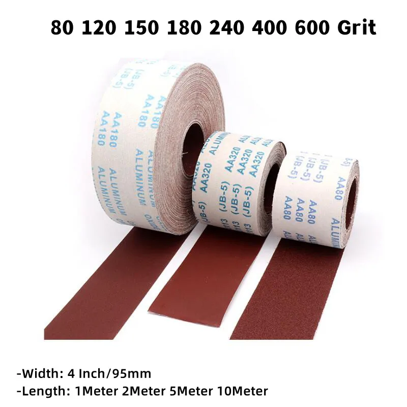 95mmWidthSandpaperRollEmeryClothSandPaperSandingAbrasive