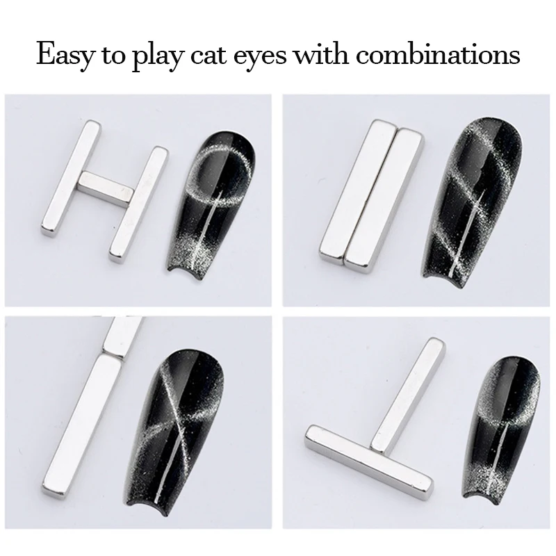 4pcs/set Cat's Eye Magnetic Stick Nail Multi-function Long Strip Magnet Board French Nail Stick Set for UV Gel Manicure Tools cat eye nail tool,magnetic nail art tools,magnetic nail tools