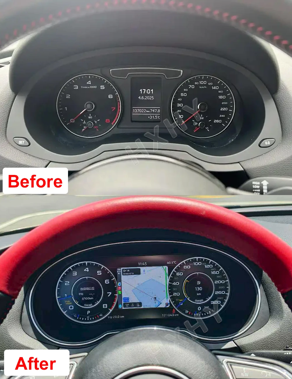 Car Digital Cluster Instrument CockPit LCD Center Speedmeters Dashboard For Audi