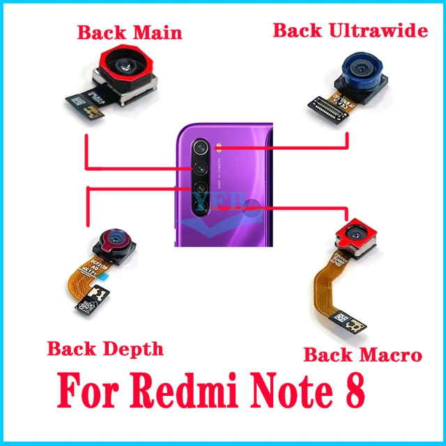 For Xiaomi Redmi Note 8 Pro Front Camera Back Rear Main Ultrawide Depth Macro Camera Module Flex Cable