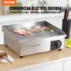 Electric Griddle, 22", 1600W Countertop Flat Top Griddle, Stainless Steel Teppanyaki Grill w/Iron Cooking Plate, 122-572℉ Adjust 2