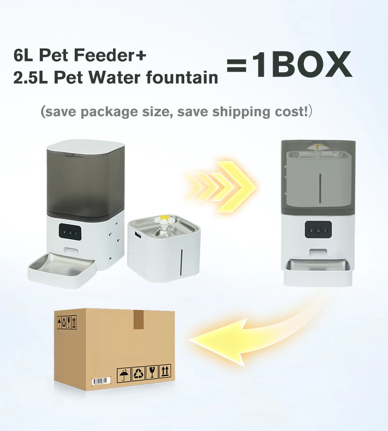 Smart Automatic Pet Feeder And Water Fountain With Wifi App Control_voghion.com