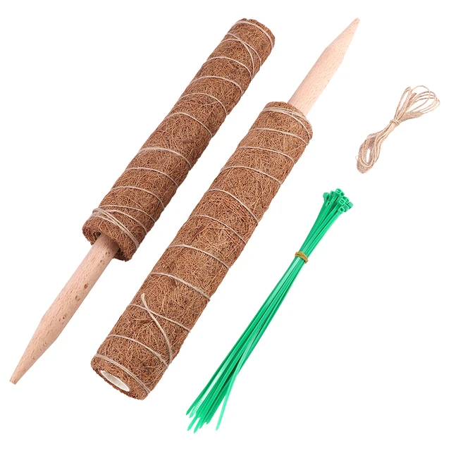 2Pcs Coir Totem Beltéri Sokoldalú, Kiterjeszthető Mohaoszlopok Növénytámogató Kúszónövények Kókuszdeszár Önzáró Csík Zsinegkészlet - Image 3
