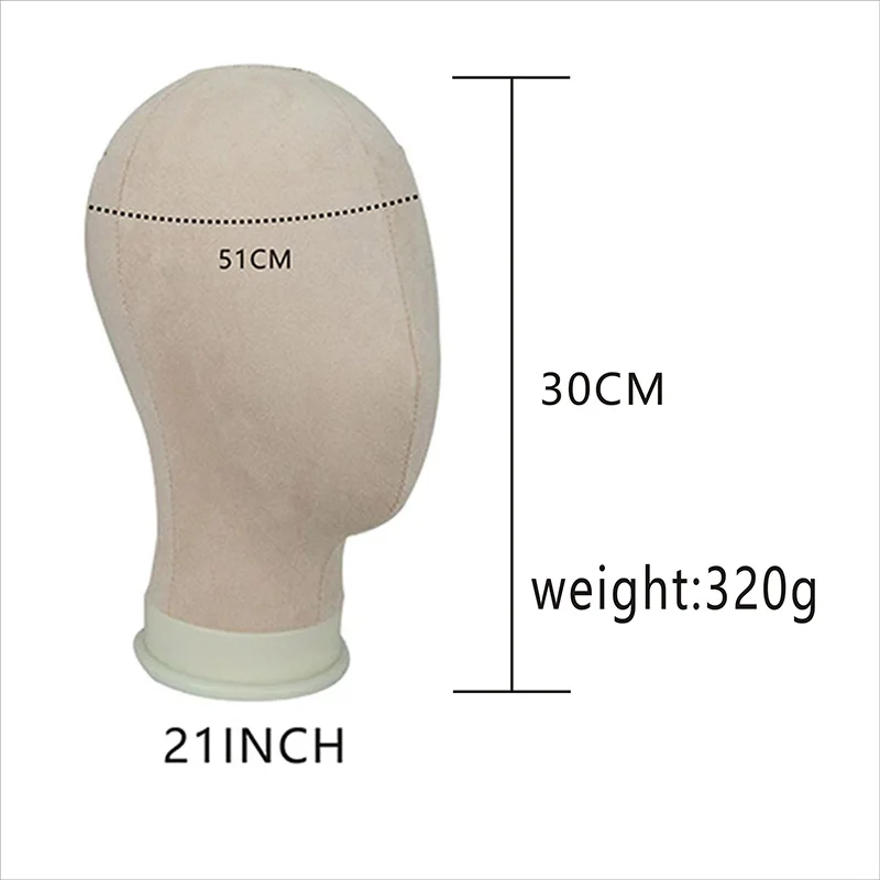 21-23inch Canvas Block Head Mannequin Wig Head  Mannequin Head Wig Display Styling Head