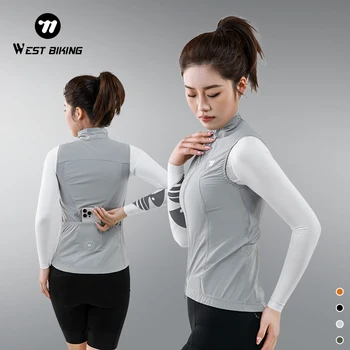 WEST BIKING Women's Cycling Vest Windproof Summer Sports Waistcoat Outdoor Running Fitness Sun Protection Sleeveless Clothing