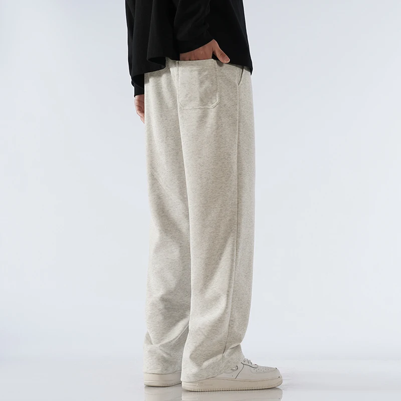 sport jogging trousers wide leg pants fashion pants fashionable wide leg pants men casual pants 65% cotton fabric men's casual pants wide leg straight loose for outdoor