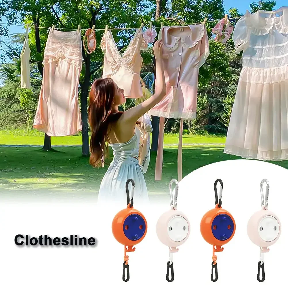 10m Non-Perforated Clothesline Retractable Portable Travel Drying Rack Outdoor Camping Windproof Portable Hanging Rack Clothing 3