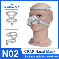 Nasal CPAP Mask with Headgear and Silicone Gel Cushions for Sleep Apnea and Snoring Relief (L size)