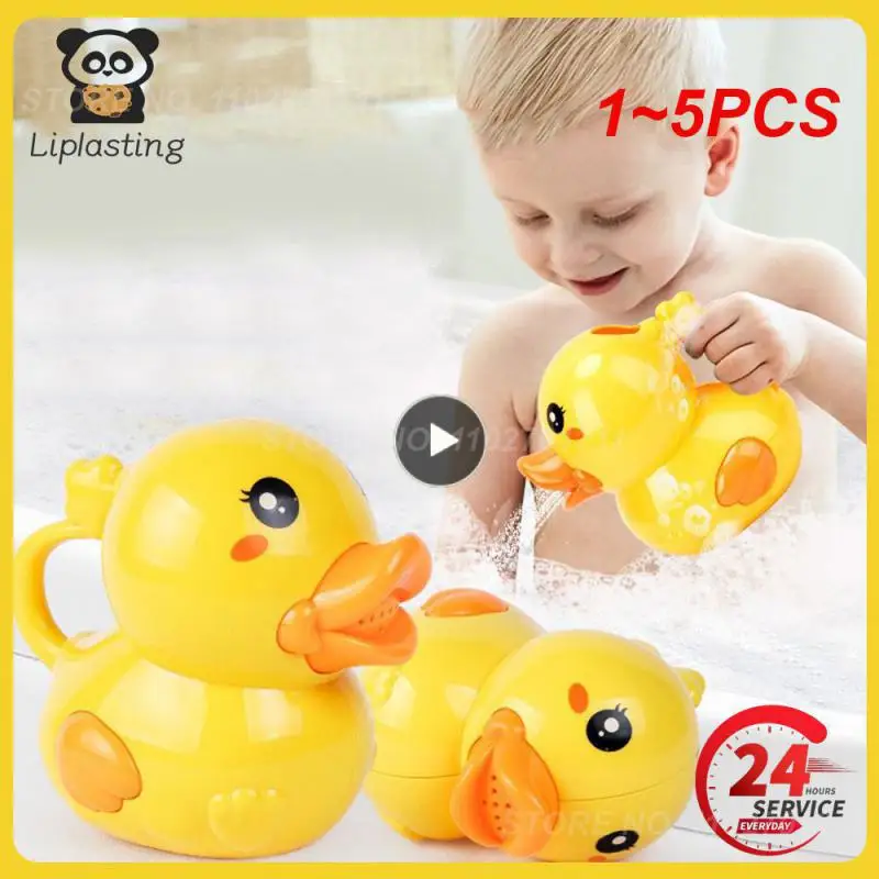 

1~5PCS Baby Bath Toys Yellow Duck Float Spray Water Toys Finding Bathroom Play Animals Shower Figure Toy 2 in 1 Watering Pot For