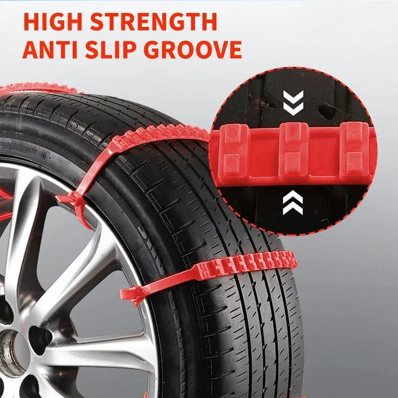 AAZRZRZ Universal Nylon Material Super Grip Snow Tire Chain, Tire Chain, SUV Truck Snow Chain (12pcs)