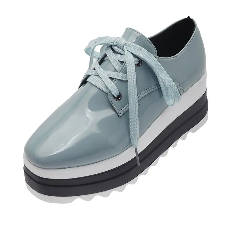 2021 Spring New Women Flat Platform Shoes Slip on Moccains Ladies Casual Shoes Woman Thick Sole Brogue Creepers Sneakers 