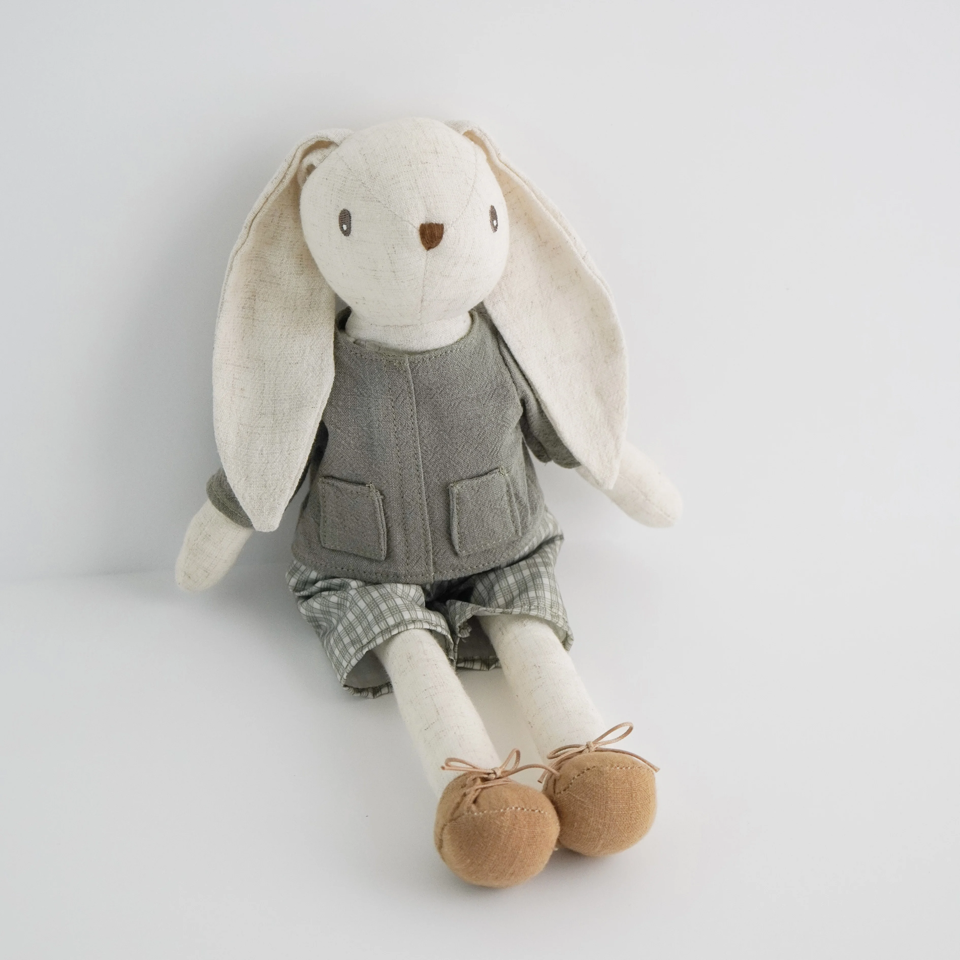 Charming Rabbit Doll with Overalls & Skirt - Children's Room Decor & Gift