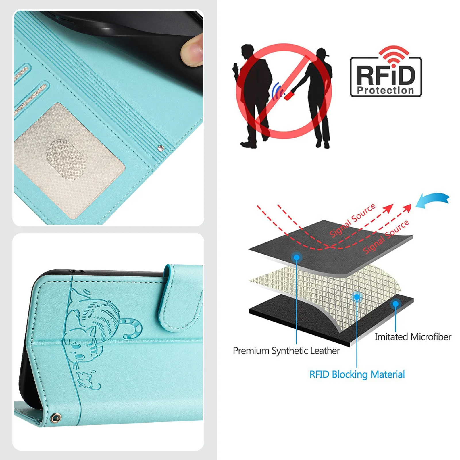 Leather Crossbody Shoulder Phone Wallet Case and Cover
