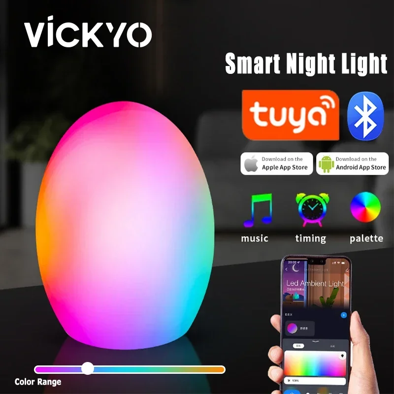 

Kids Tuya WiFi Bluetooth Voice Control Music Rhythm Atmosphere Lamp Work With Alexa For Bedroom LED Smart Night Light