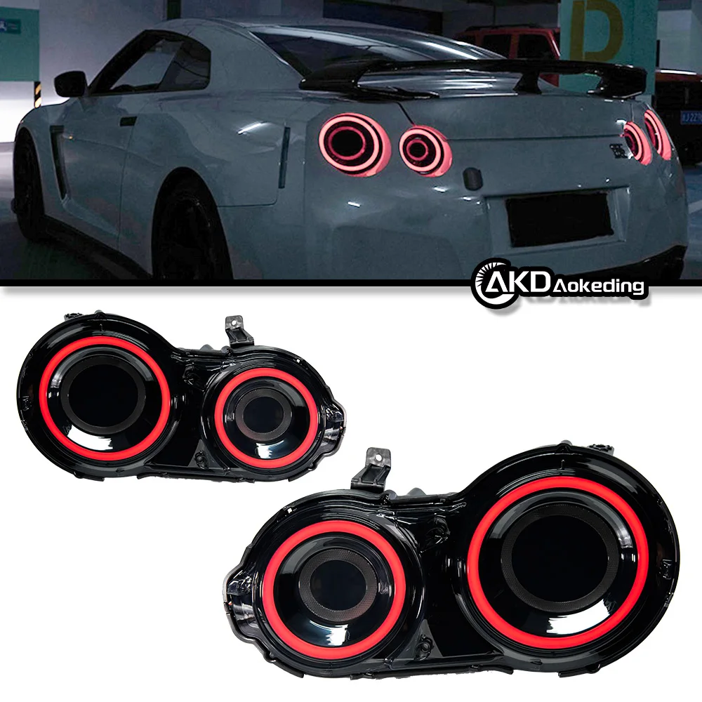 日産 ニッサン GT-R R35 GTR 2007-2018 LED テールランプ テールライト シーケンャル 流れる Nissan GTR R35 Original Factory Rear Bumper Cover Conversion