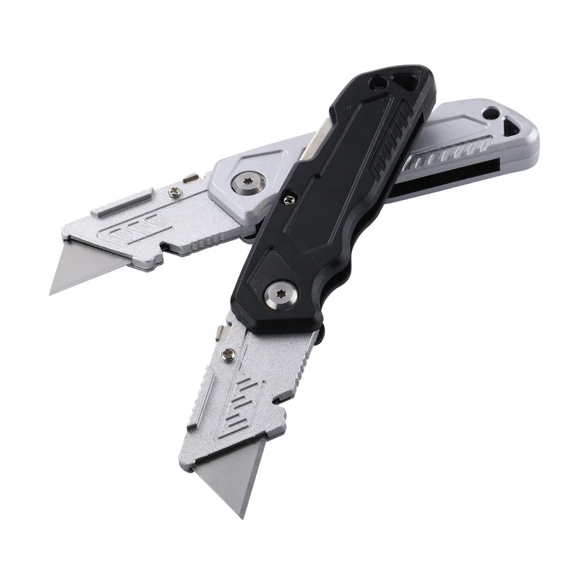 Folding Utility Knife Electrician'S Utility Tool High Quality Duct Cable Cutter Handle Comes With Standby Blade Replacements high quality sk5 blade utility knife aeronautical aluminium handle edc outdoor multitool tool paper sharp cutter utility knife