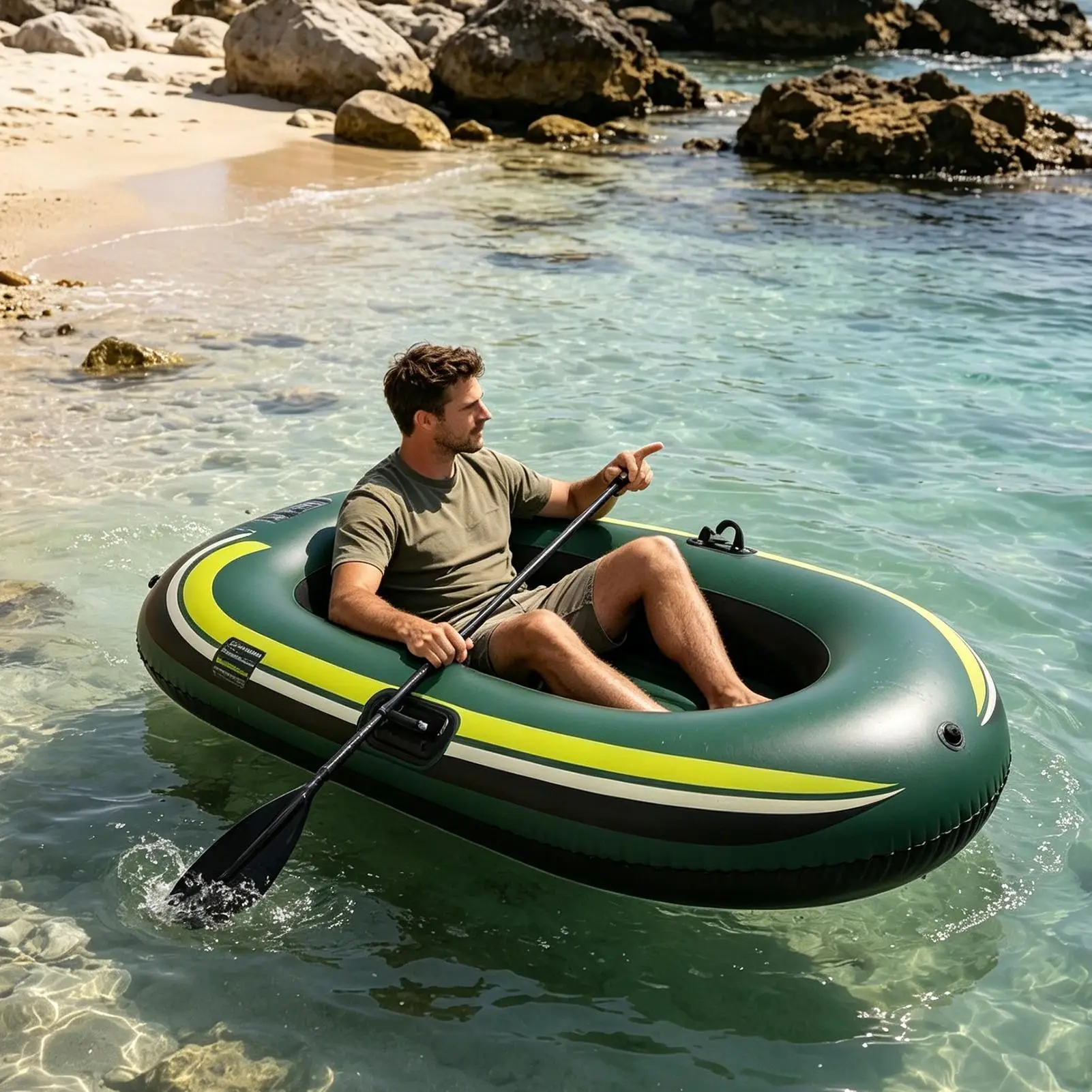 Gommone Gonfiabile per Rafting e Pesca, Kayak Gonfiabile per Pesca, Gommone Gonfiabile per Rafting e Pesca per Esterni, Barche Gonfiabili Portatili per la Pesca - immagine 4