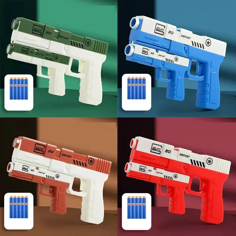 Soft Bullet Toy Gun Blaster Manual Air Gun Toy Pistol Launcher For Kids Children Outdoor Games Boys Birthday Gifts 6