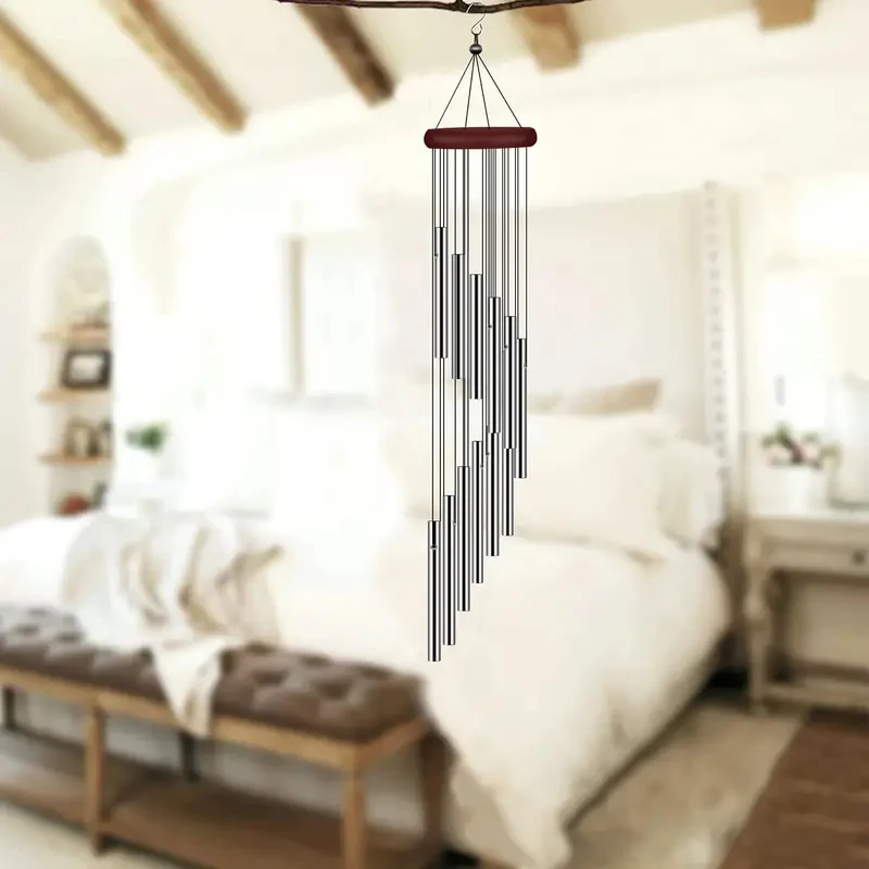 12 Metal Aluminium Tube Wind Chimes Hooks Outdoor Garden Decoration Home Wedding Party Memorial Decoration Favours