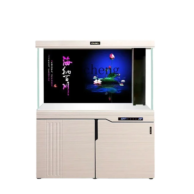 

YY Fish Tank Super White Glass Medium and Large Living Room Home Lower Filter Aquarium Change Water