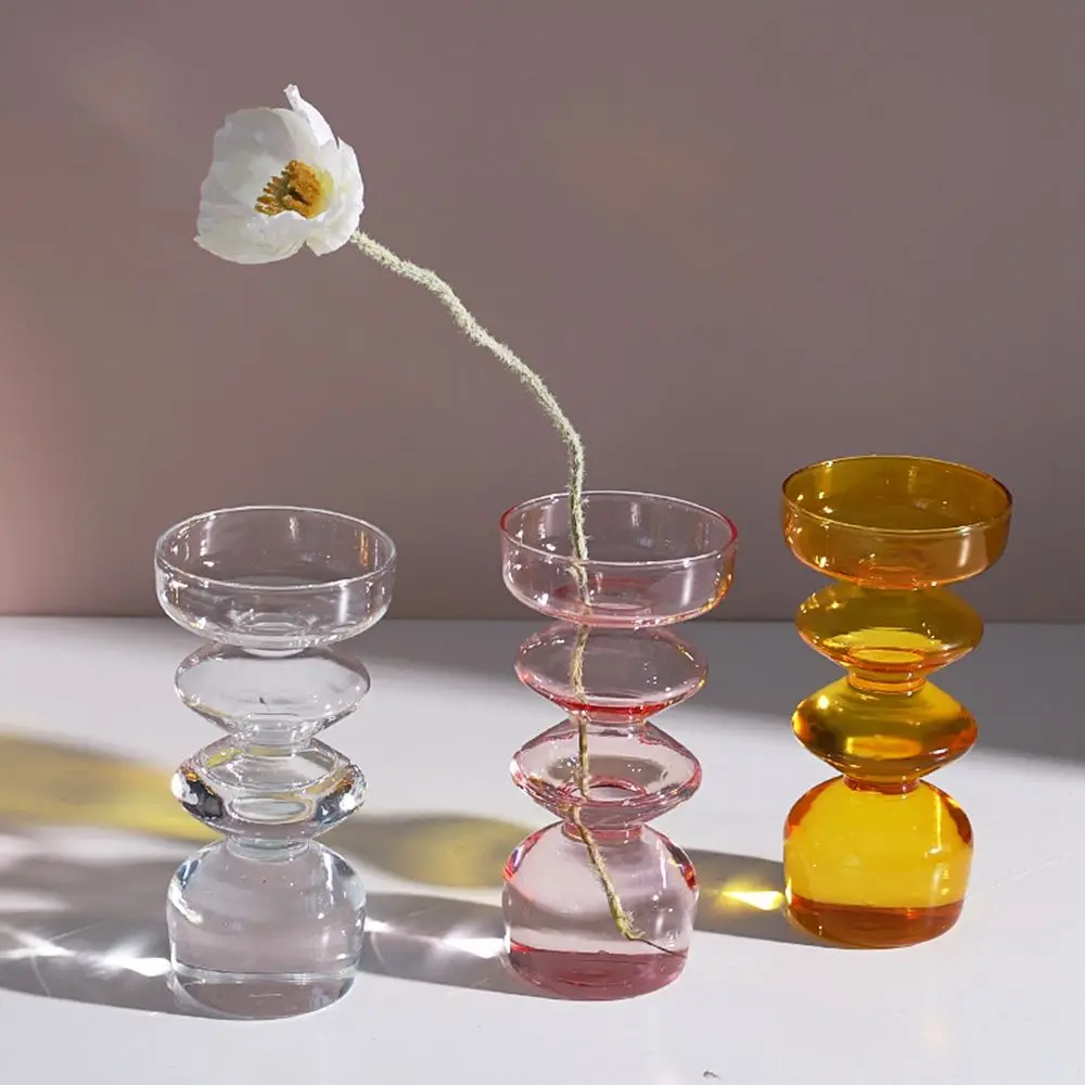 Nordic INS Weddings Parties Glass Bottle Living Room Hydroponic Plant Flower Vase Home Decoration Table Decor Glass Vase