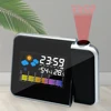 Digital Projection Alarm Clock 180°Rotation Electronic Desk Clock with Temperature Humidity Time Projector Bedroom Bedside Clock 1