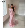 Clara Custom Pink Shiny Fishtail Off-shoulder Party Long Dress Elegant Gown Luxurious Women's Evening Dresses for Events Prom