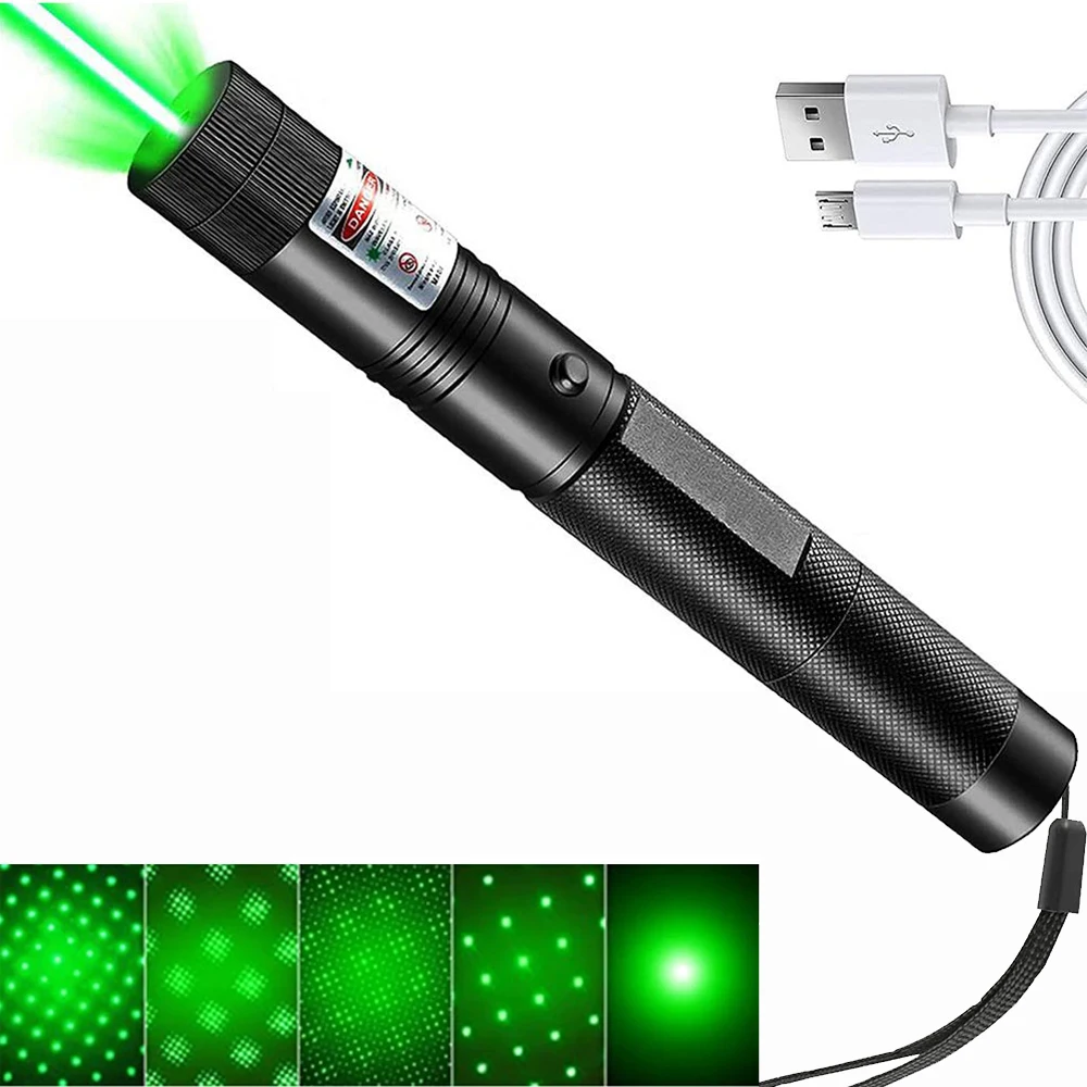 303 Green laser pointer pen usb rechargeable Long Range high power