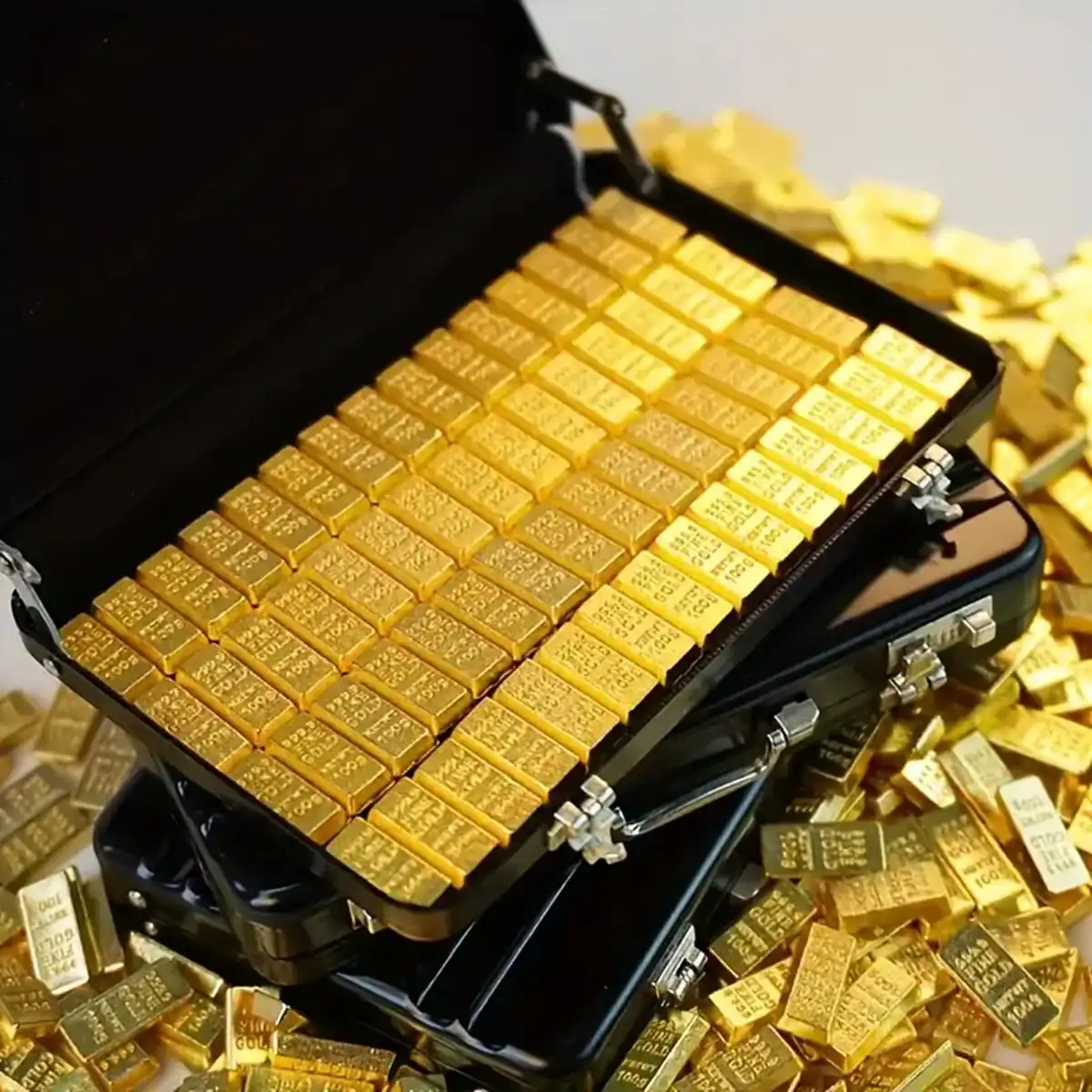 Mini Gold Bar Replica 24K Gold-Plated Alloy Collectible Decorative Display Model for Home/Office Investment Prop Gift
