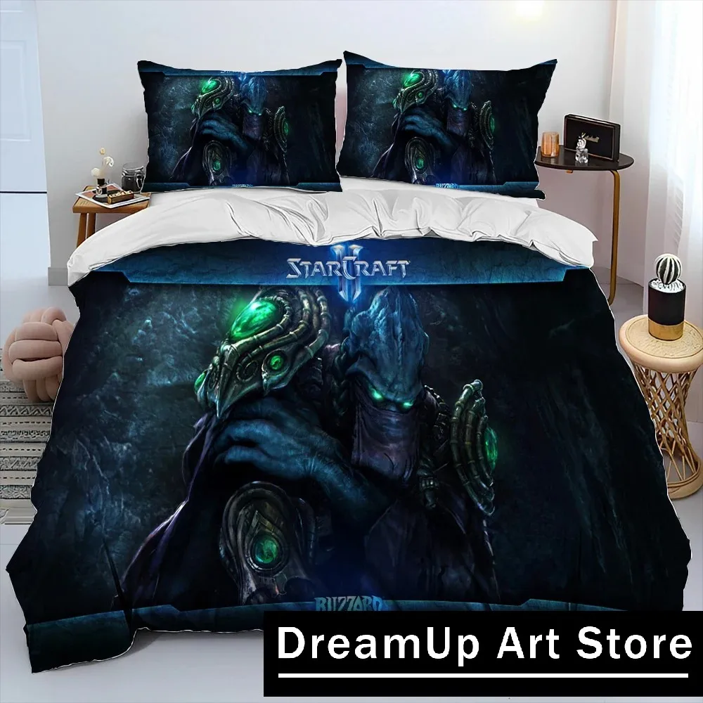 3D HD StarCraft Game Gamer PC Comforter Bedding Set,Duvet Cover Bed Set Quilt Cover Pillowcase,king Queen Size Bedding Set kids 2