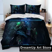 3D HD StarCraft Game Gamer PC Comforter Bedding Set,Duvet Cover Bed Set Quilt Cover Pillowcase,king Queen Size Bedding Set kids 2