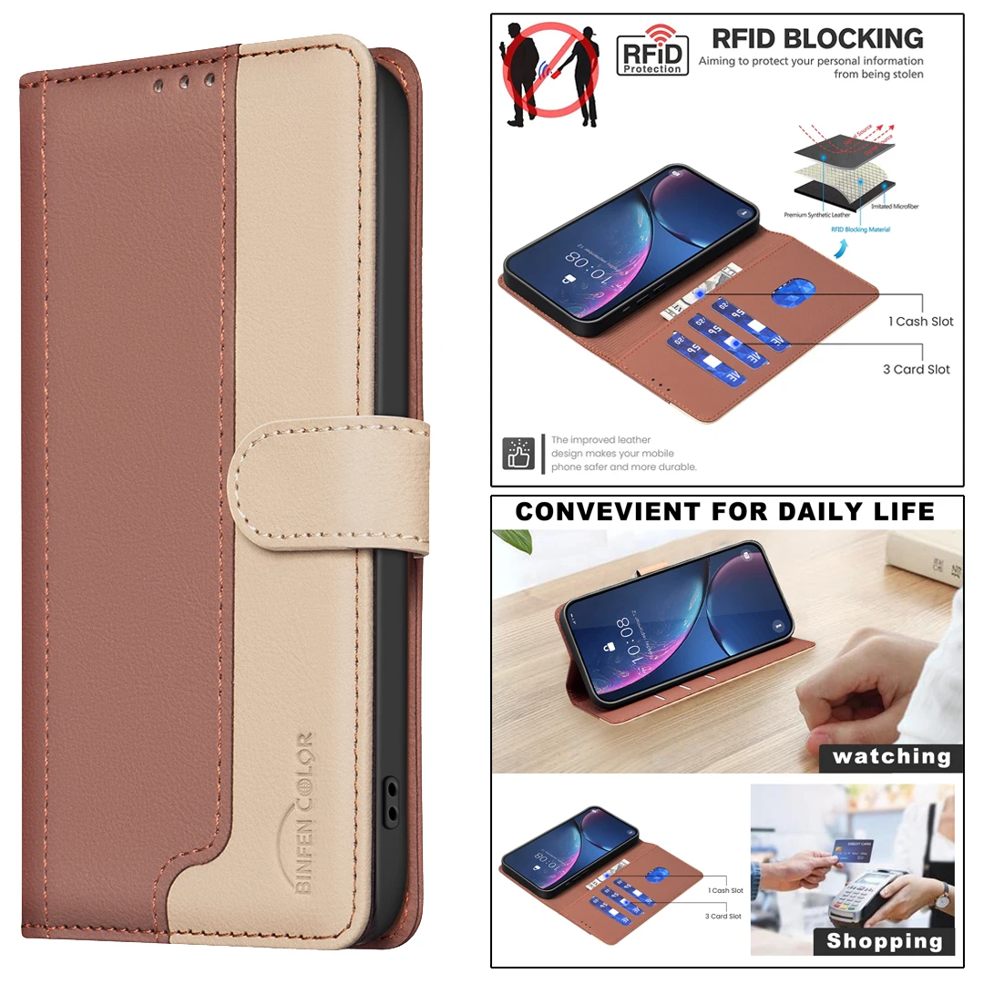 Leather Wallet Card Phone Case - Shockproof Flip Cover