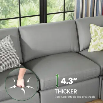 Sofa Couch Convertible Sofa Modular Sectional Sofa Couch for Living Room 3-Seat 2