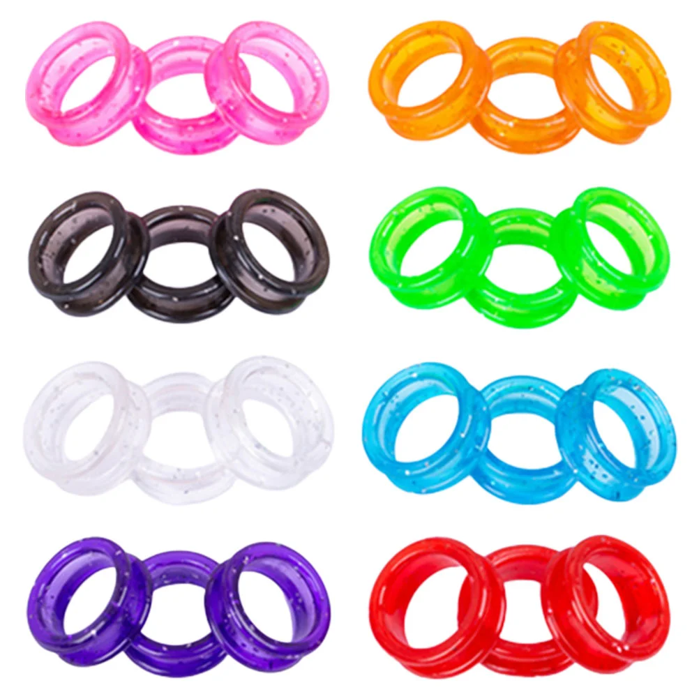 

24 Pcs Scissors Ring Finger Protectors Accessories for Silicone Rings Hairdressing Colorful