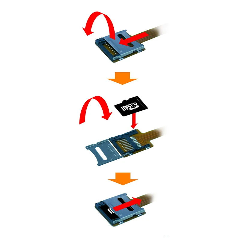 Micro SD TF Extension Adapter EP-077 FPC Gold-Plating Converter Male to Female Memory Card Connector for Phone Tablet Camera GPS
