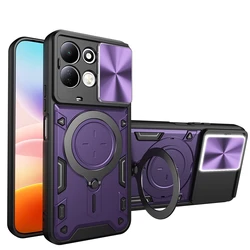 Custodia per telefono Slim Shockproof con supporto e protezione per obiettivo