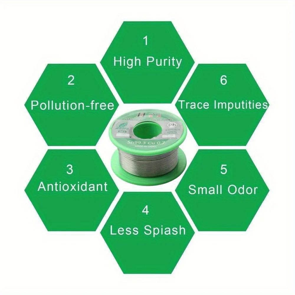 Soldering wire 1PCS 50g Lead-free 0.5-1.0mm Unleaded Rosin Core for Electrical Solder RoHs