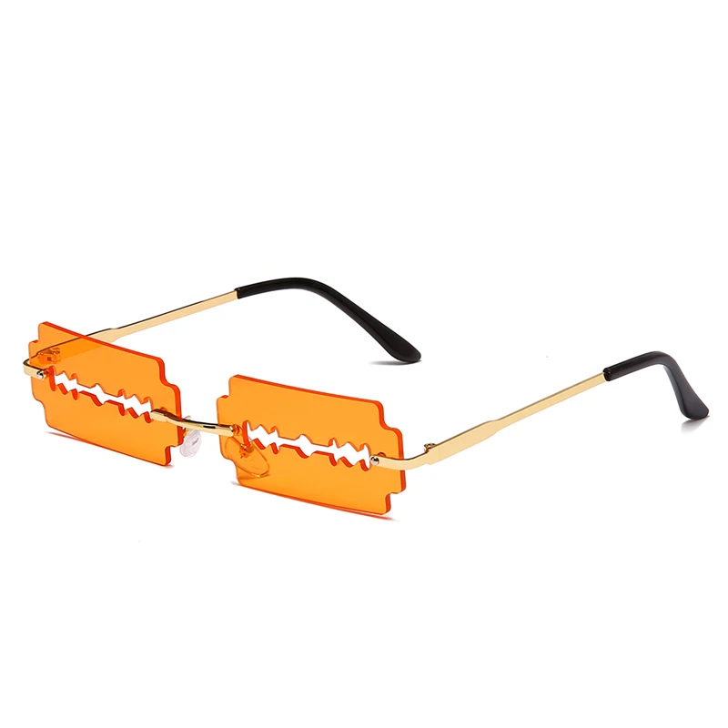 

Blade Shape Metal Sunglasses Sexy Men Women Brand Designer Fashion Square Sun Glases UV400 Sunglasses Male Female for Women Men