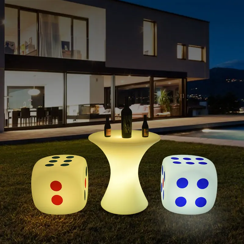 LED luminous tables and chairs, outdoor leisure coffee table, circular private room, negotiation table, waterproof KTV stool