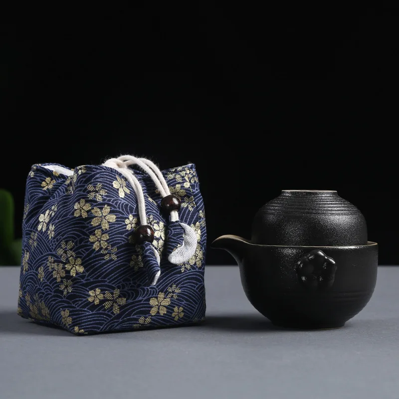 Chinese Style Cotton Linen Storage Bag Travel Tea Set Tea Cup Teapot Portable Bag Sorting Ceremony Accessories ZD45