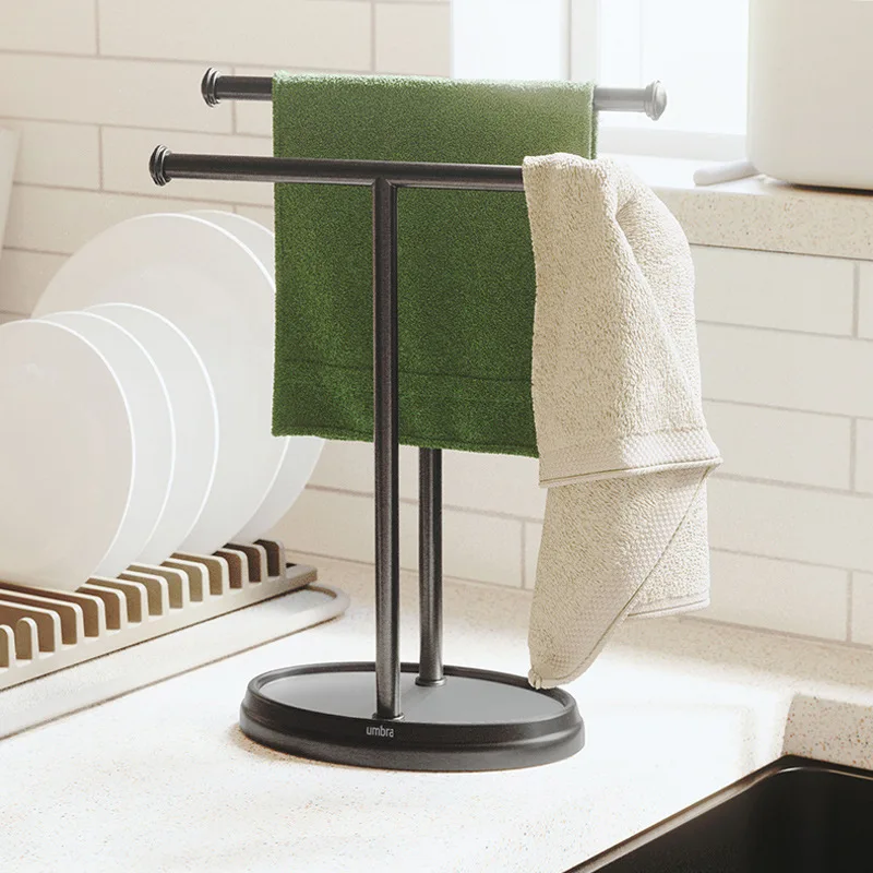 Double Step Stainless Steel Towel Bars Rack Toilet Towel Organizer Nordic Light Luxury Bathroom Shelf Hanger Bathroom Storage