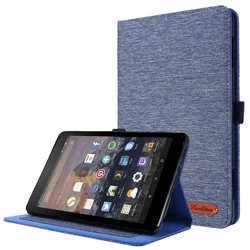 Cowboy - Themed Shockproof Stand Cover with Card Pockets for Fire HD8 (Plus) 2022 (Blue)
